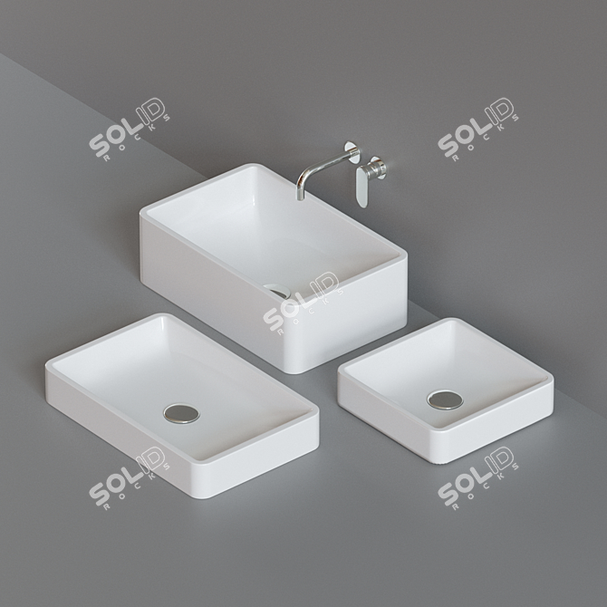 Ceramica Flaminia Nile: Modern Countertop Duo 3D model image 1