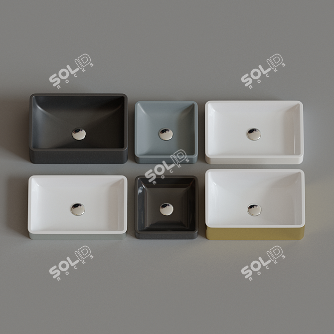 Ceramica Flaminia Nile: Modern Countertop Duo 3D model image 2