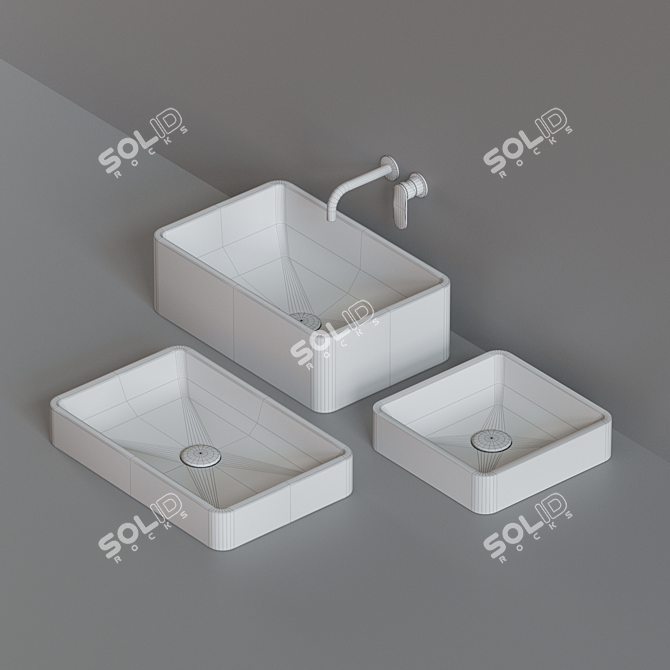 Ceramica Flaminia Nile: Modern Countertop Duo 3D model image 3