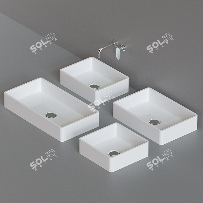 Ceramica Flaminia Nile: Modern Countertop Duo 3D model image 4