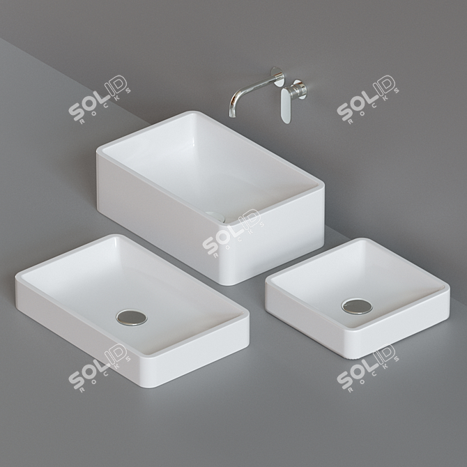 Ceramica Flaminia Nile: Modern Countertop Duo 3D model image 5