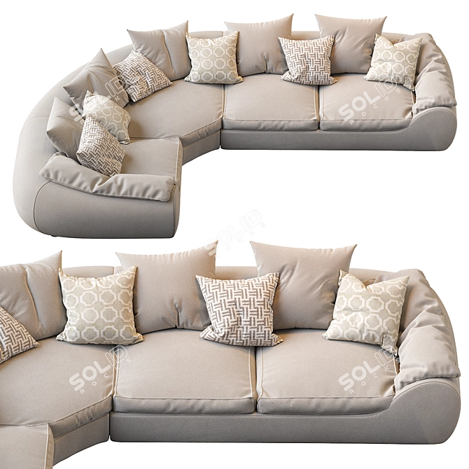 Luxurious ILARIA Corner Sofa 3D model image 3