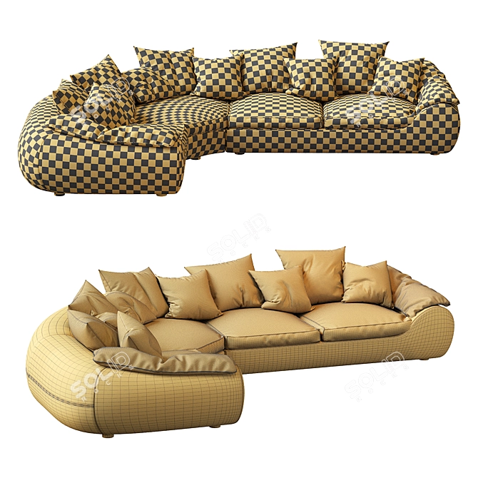Luxurious ILARIA Corner Sofa 3D model image 5