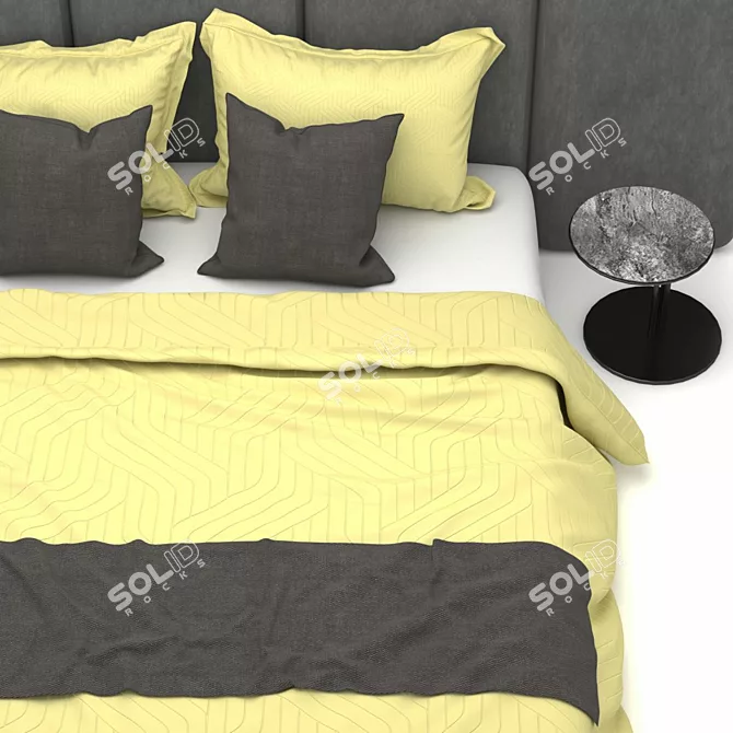 Sleek Contemporary Bed Design 3D model image 3
