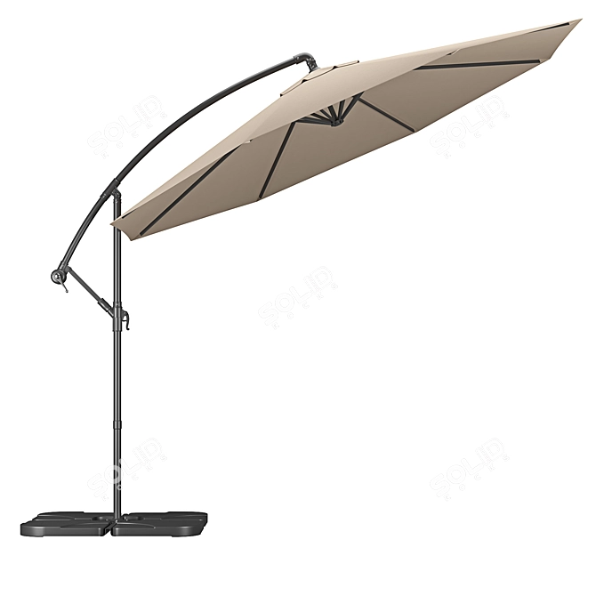 Outdoor Octagonal Parasol: High-Quality 3D Model with V-Ray/Corona Materials 3D model image 2