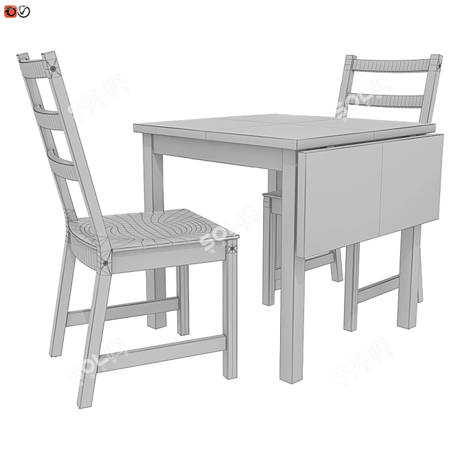 NORDVIKEN IKEA Table Set 3D model image 2