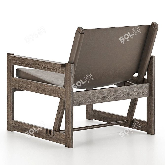 Luxury Nielsen Leather Chair 3D model image 2