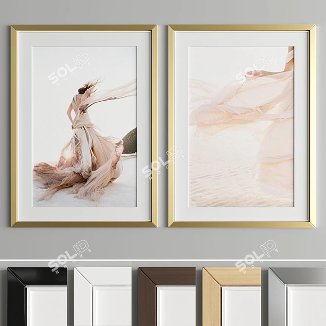 Modern Art Frame with Multiple Material Options 3D model image 2