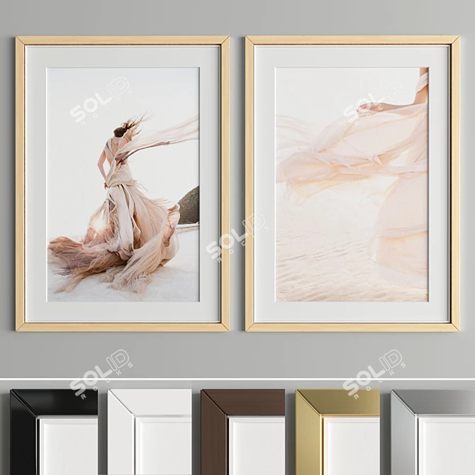 Modern Art Frame with Multiple Material Options 3D model image 4