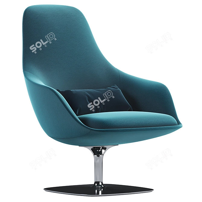  Bernhardt Design Canelle Swivel Armchair: Modern Elegance 3D model image 1