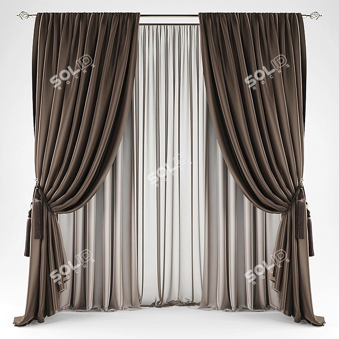 Elegant Curtain Set 3D model image 1