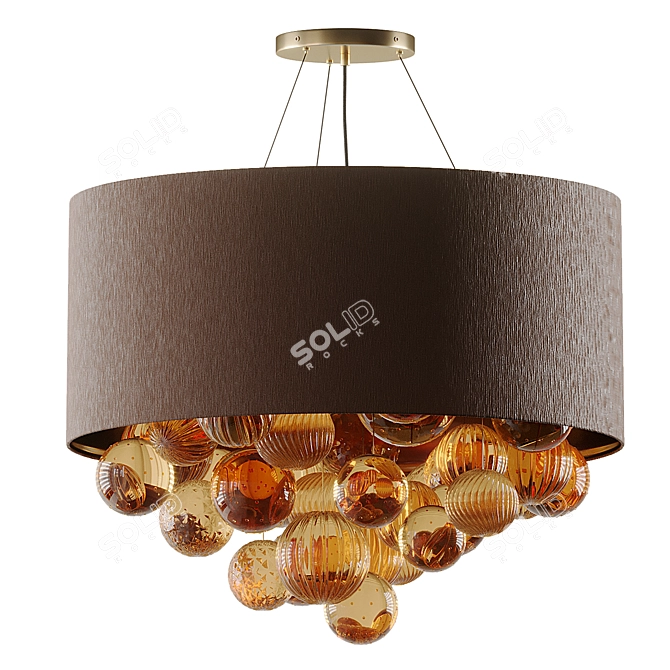 Amber Murano: Large Artistic Suspension Lamp 3D model image 1