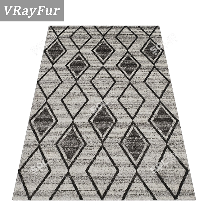 Luxury Set of 3 High-Quality Carpets 3D model image 2