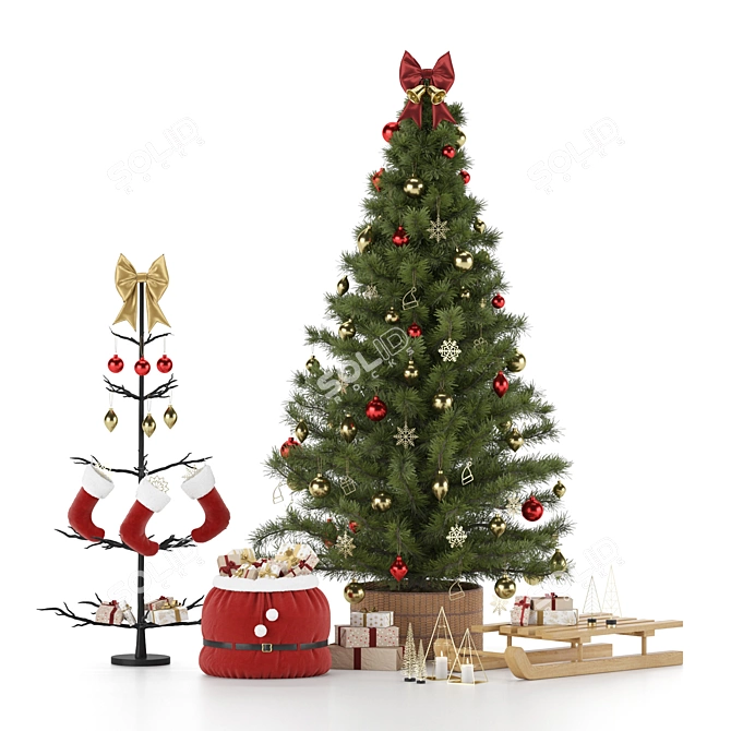 Festive Holiday Decor Set 3D model image 1