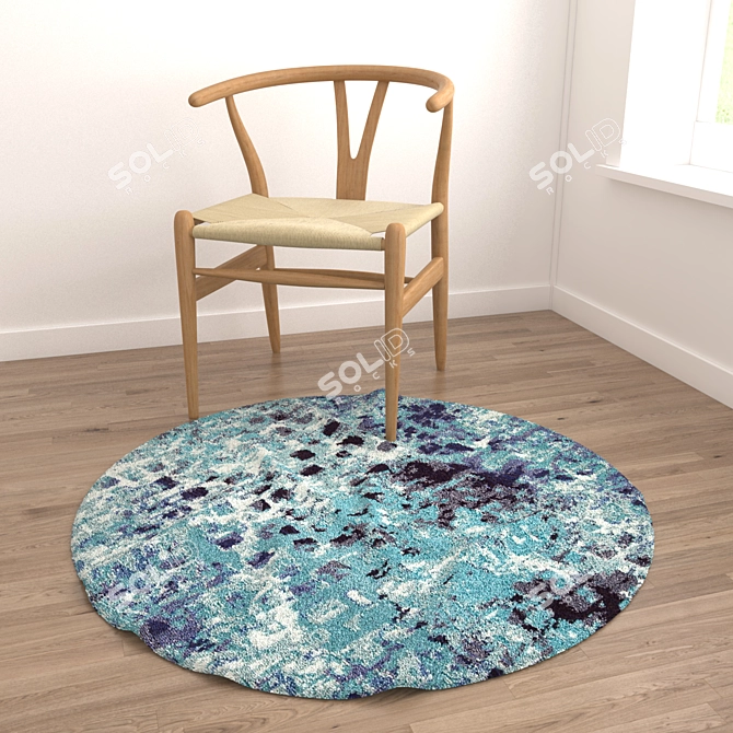 Round Carpet Set: Versatile and Realistic 3D model image 4