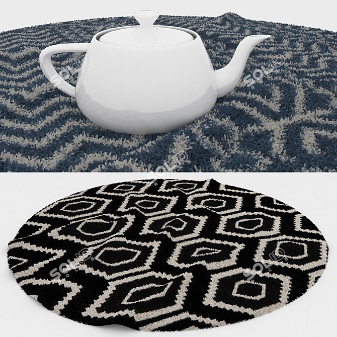 Title: Versatile Round Carpets Set 3D model image 3