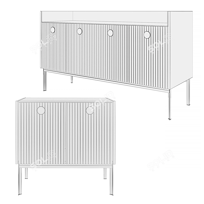 Modern Look Buffet & Sideboard Sets 3D model image 5