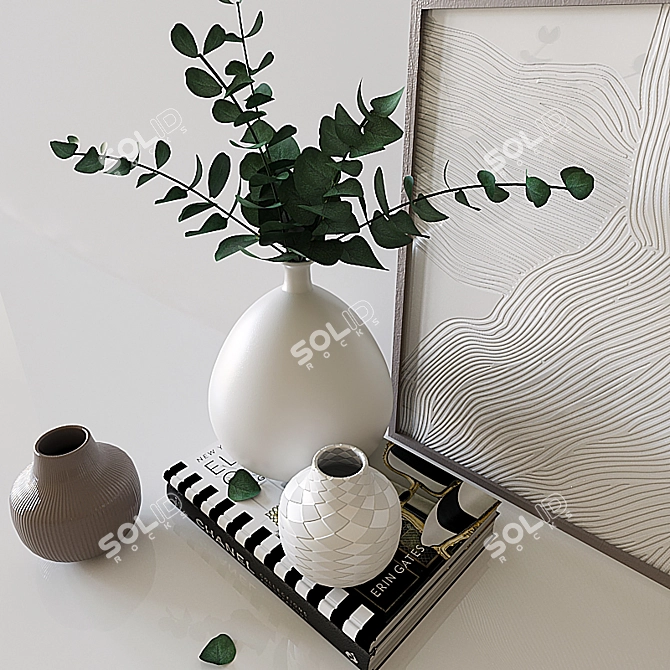 Elegant Eucalyptus Decor Set 3D model image 4