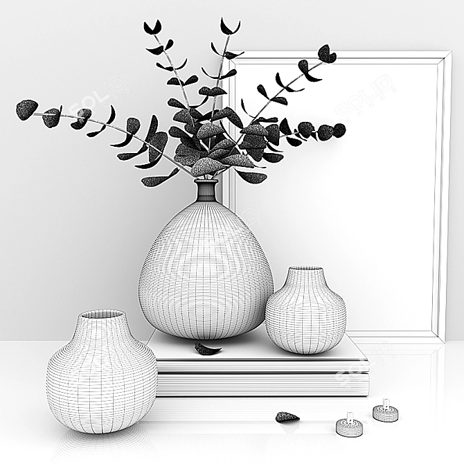 Elegant Eucalyptus Decor Set 3D model image 6