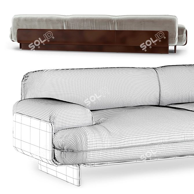 Sophisticated BAXTER BARDOT Sofa 3D model image 5
