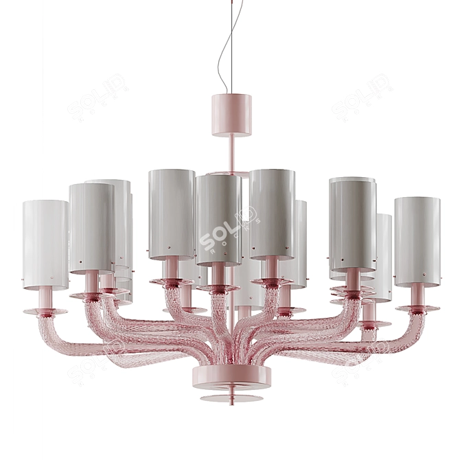 Venetian Murano Glass Chandelier: 21st Century Elegance 3D model image 2