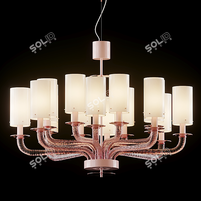 Venetian Murano Glass Chandelier: 21st Century Elegance 3D model image 3