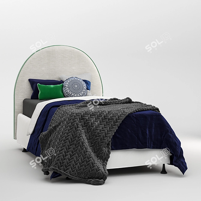 Crescent Boys Bed - Single | Stylish & Comfy 3D model image 3