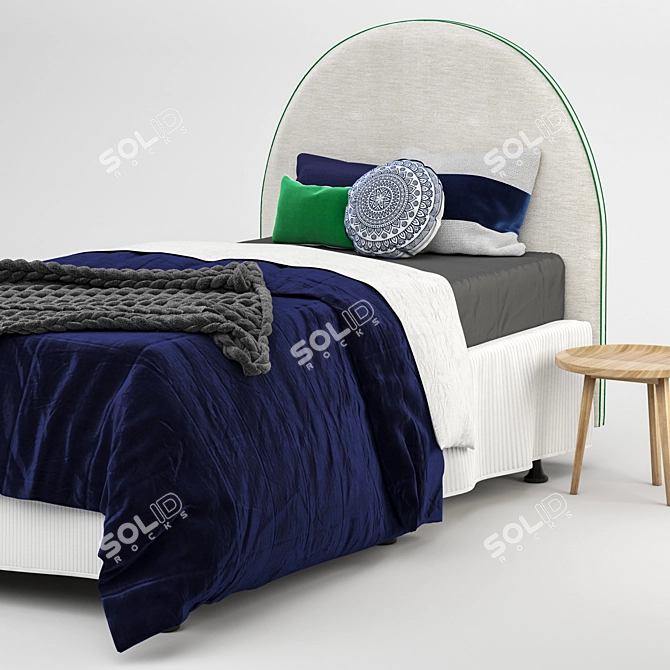 Crescent Boys Bed - Single | Stylish & Comfy 3D model image 4