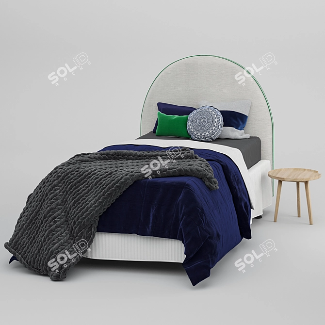 Crescent Boys Bed - Single | Stylish & Comfy 3D model image 6