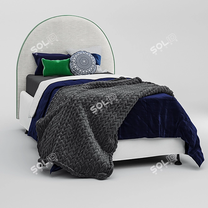 Crescent Boys Bed - Single | Stylish & Comfy 3D model image 9