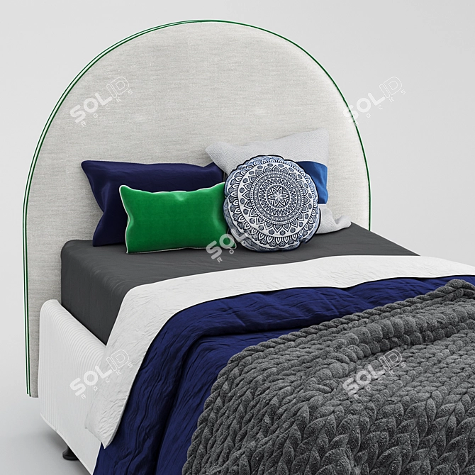 Crescent Boys Bed - Single | Stylish & Comfy 3D model image 10