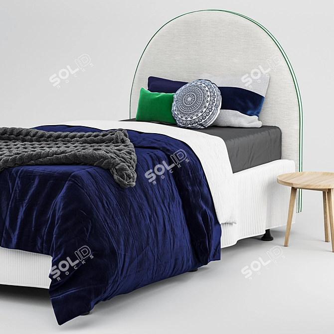 Crescent Boys Bed - Single | Stylish & Comfy 3D model image 11