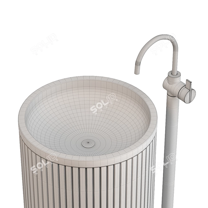 Modern Wash Basin Set: High Resolution, UV Mapped 3D model image 5