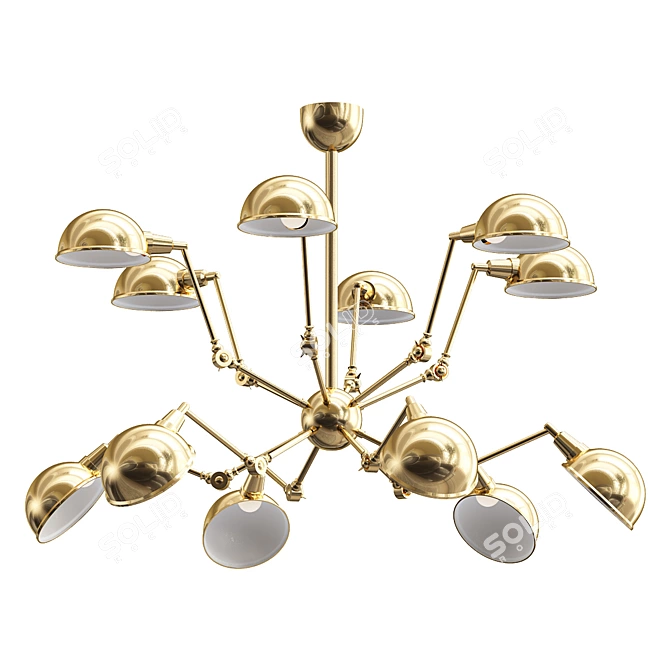 Elegant Gold Spider Chandelier 3D model image 1