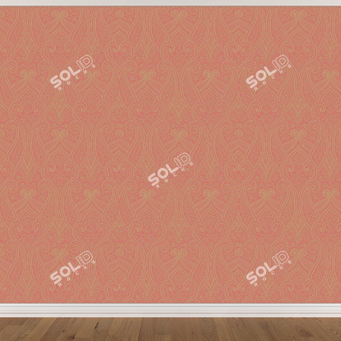 Seamless Wallpaper Set: 3 Colors with Textures 3D model image 4