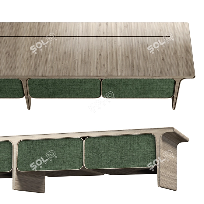 Turquoise Fabric Doors Ash Cabinet 3D model image 4