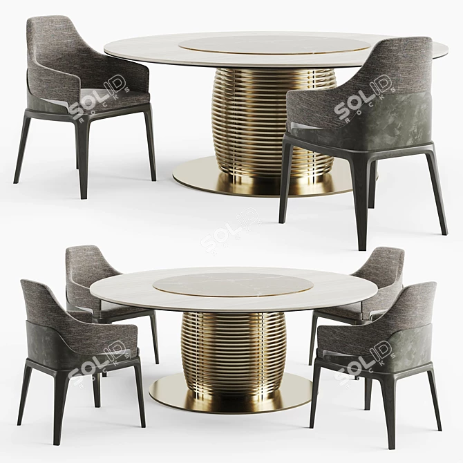 Aragorn Flora Large: Elegant Dining Set 3D model image 1