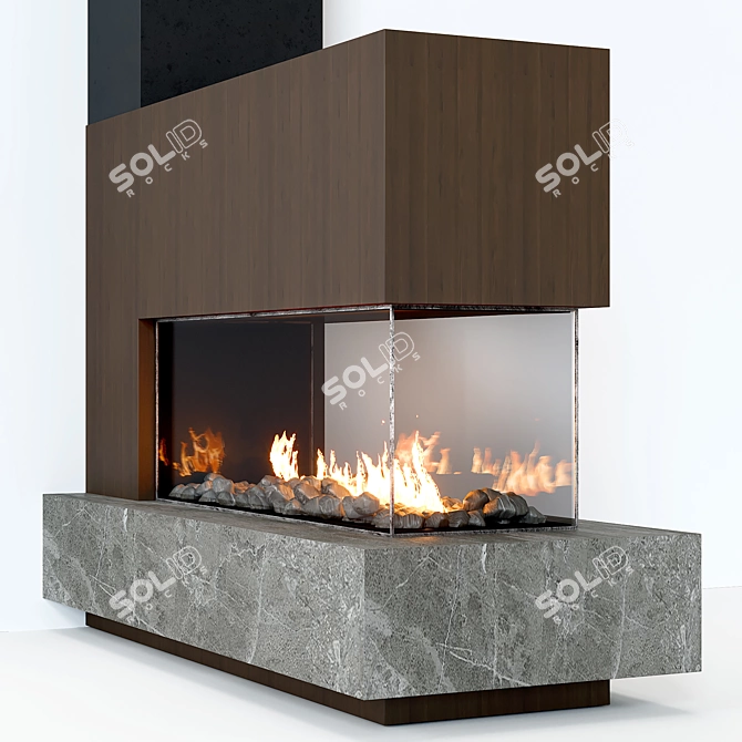 Modern Electric Fireplace 3D model image 3