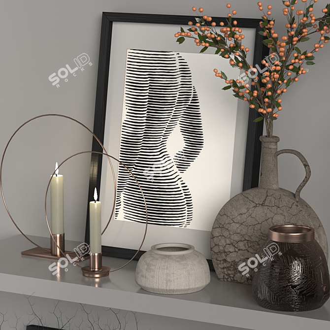 Vintage Home Decor Set 3D model image 2