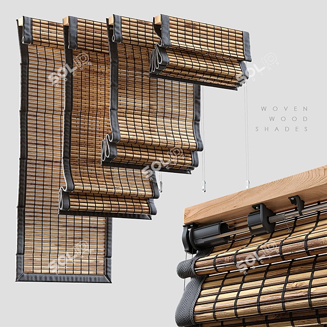 Natural Woven Wood Shades: Bring Nature Indoors 3D model image 1