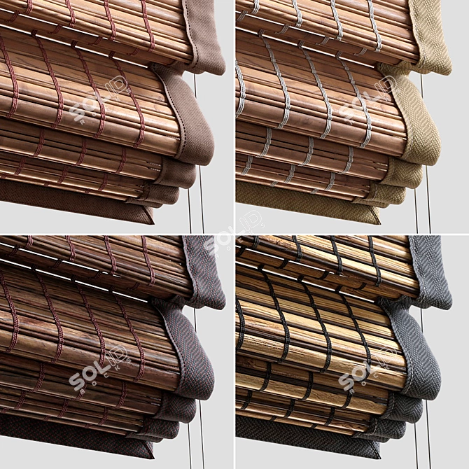 Natural Woven Wood Shades: Bring Nature Indoors 3D model image 2