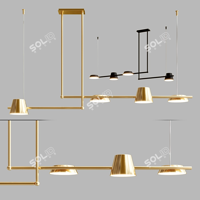 Elegant Toivola Pendant Lamp 3D model image 1