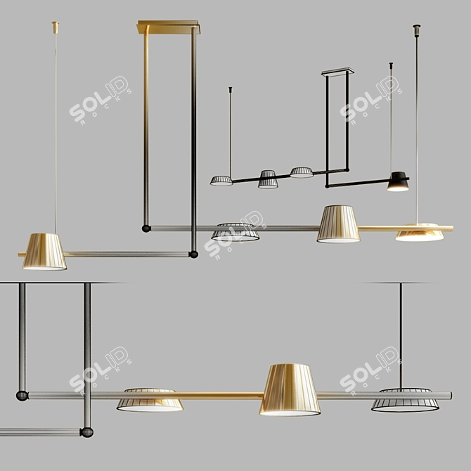 Elegant Toivola Pendant Lamp 3D model image 2