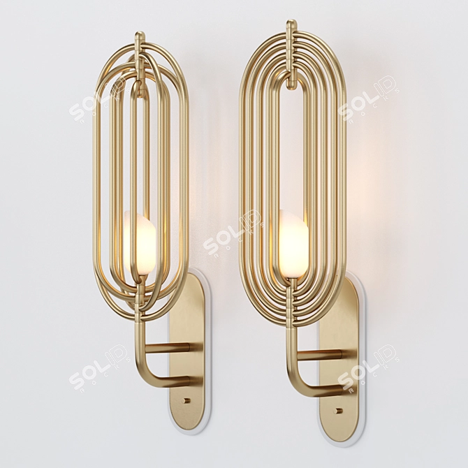 Metallic Flow Wall Lamp 3D model image 1