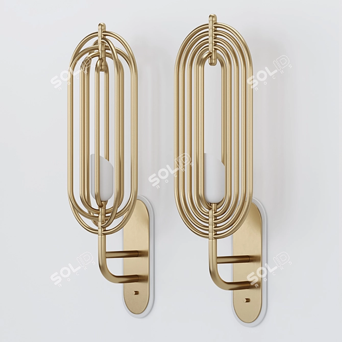 Metallic Flow Wall Lamp 3D model image 2