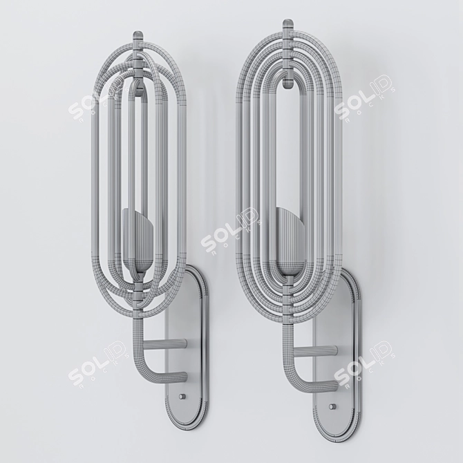 Metallic Flow Wall Lamp 3D model image 3