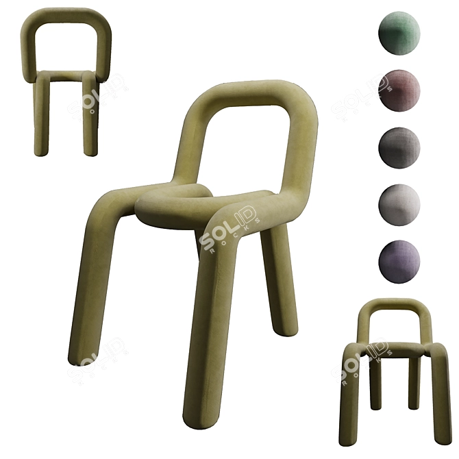 Mustache Bold Chair: Modern Elegance for Any Space 3D model image 1