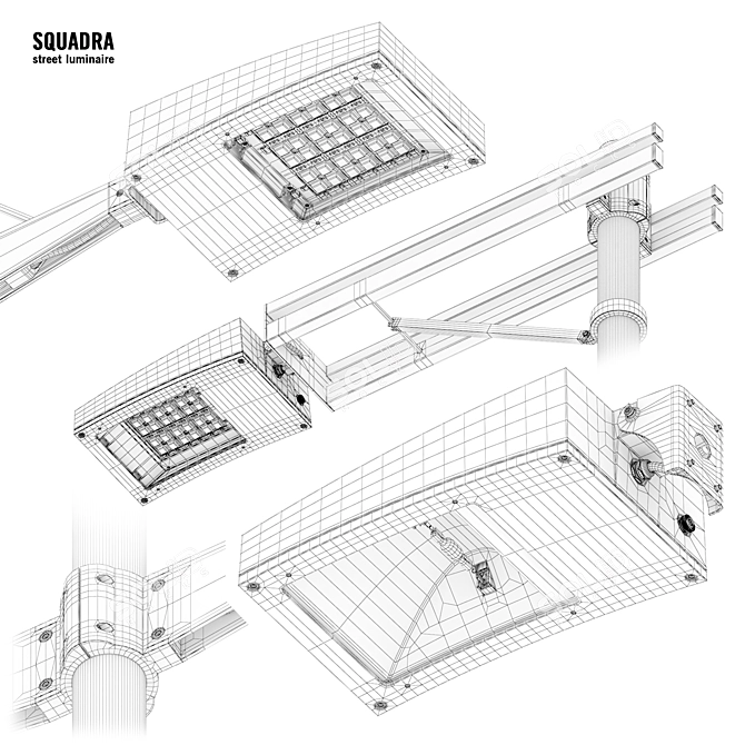 SQUADRA Street Luminaire - Innovative Lighting Solution 3D model image 5