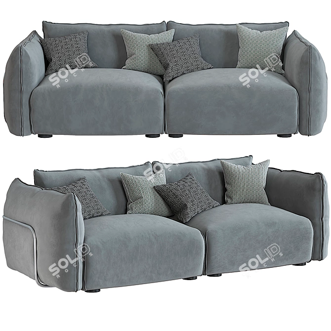 Elegant Dion 3 Seater Sofa 3D model image 3
