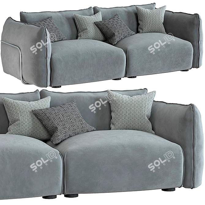 Elegant Dion 3 Seater Sofa 3D model image 5